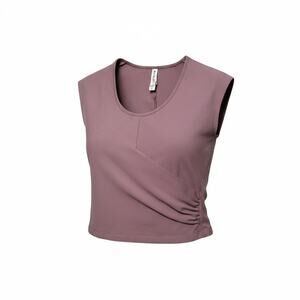 Athleta Mauve Ribbed Crop Tank Performance Fabric Size Small